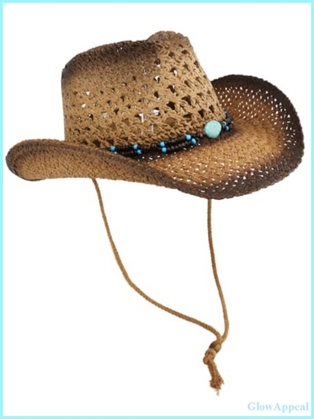 Straw Cowboy Hat Unisex Cattleman Style Western Sun Protection